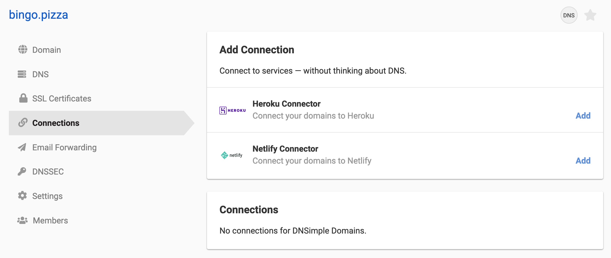 Connections tab